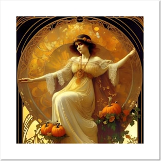 Pumpkin - AI - Art Nouveau - D Posters and Art